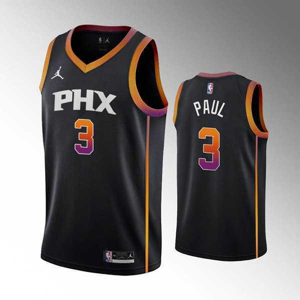 Mens Phoenix Suns #3 Chris Paul Balck Stitched Basketball Jersey Dzhi->phoenix suns->NBA Jersey